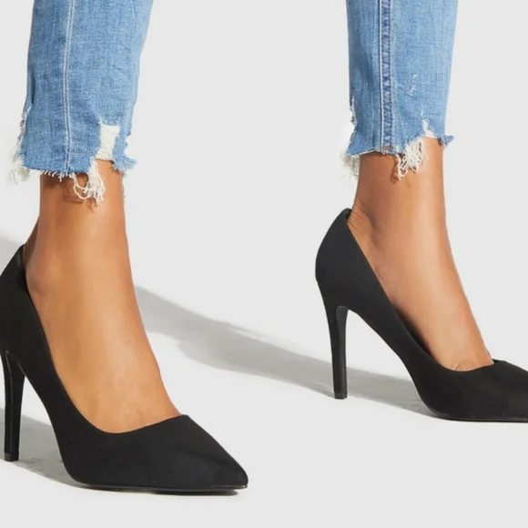 New! Classic black stiletto heels pumps shoes party formal prom size 11 pointed - Picture 5 of 11